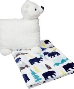 Modern Rugs And Decor Kids Bear Buddies Bedding Nap Set With Bear Pillow And Fleece Throw Blanket
