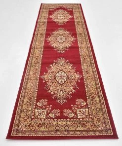 UL All Area Rugs And Runners Traditional Medallion Burgundy Soft Area Rug