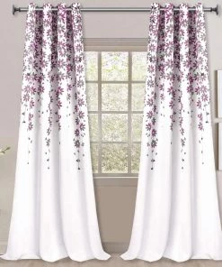 VERTKREA Flowers Window Curtain Floral Window Treatment Grommet Curtains