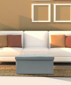 COL Contemporary Faux Leather Storage Bench Ottoman Home Décor 53 COL Contemporary Faux Leather Storage Bench Ottoman Home Décor