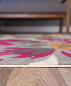 WRG Floral Multi-color Gray Yellow Fuchsia Area Rugs All Area Rugs And Runners