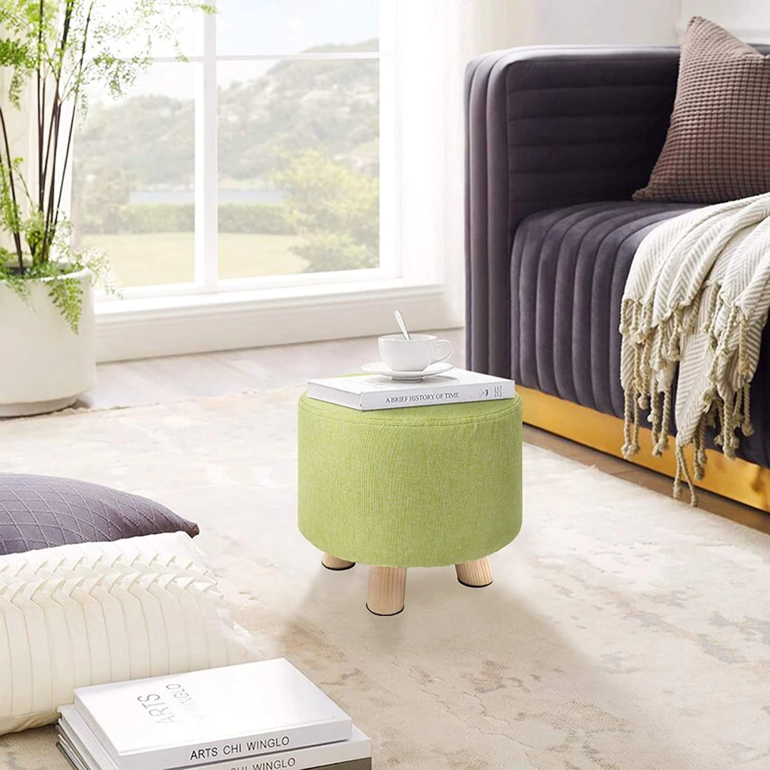 Modern Rugs And Decor Rug Pads/Grippers Round Ottoman Foot Rest Stool, Fabric Padded Seat With Non-Skid Wooden Legs And Removable Cover 9 Modern Rugs And Decor Rug Pads/Grippers Round Ottoman Foot Rest Stool, Fabric Padded Seat With Non-Skid Wooden Legs And Removable Cover