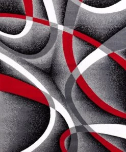 WW All Area Rugs And Runners Abstract Swirls Grey Red Soft Area Rugs