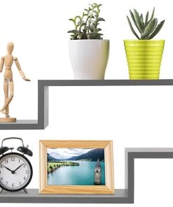 Modern Rugs And Decor Decorative S Wall Mounted Floating Shelves - Set Of 2 Furniture