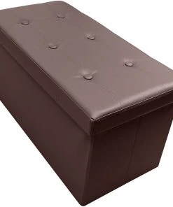 COL Contemporary Faux Leather Storage Bench Ottoman Home Décor 51 COL Contemporary Faux Leather Storage Bench Ottoman Home Décor