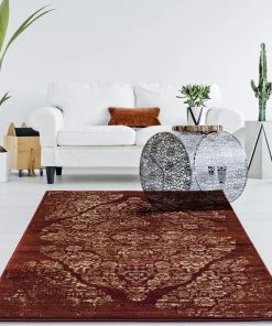 WRG All Area Rugs And Runners Persian Distressed Burgundy Area Rugs