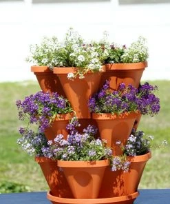 COL 3 Tier Stackable Garden Indoor/Outdoor Planter Set - Self Watering Home Décor