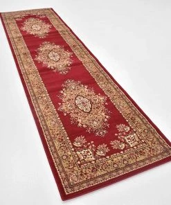 UL All Area Rugs And Runners Traditional Medallion Burgundy Soft Area Rug