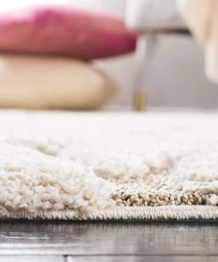 FAS Premium Swirl Thick Plush Cream/Beige Area Shag Rug