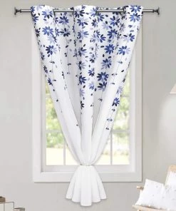 VERTKREA Flowers Window Curtain Floral Window Treatment Grommet Curtains