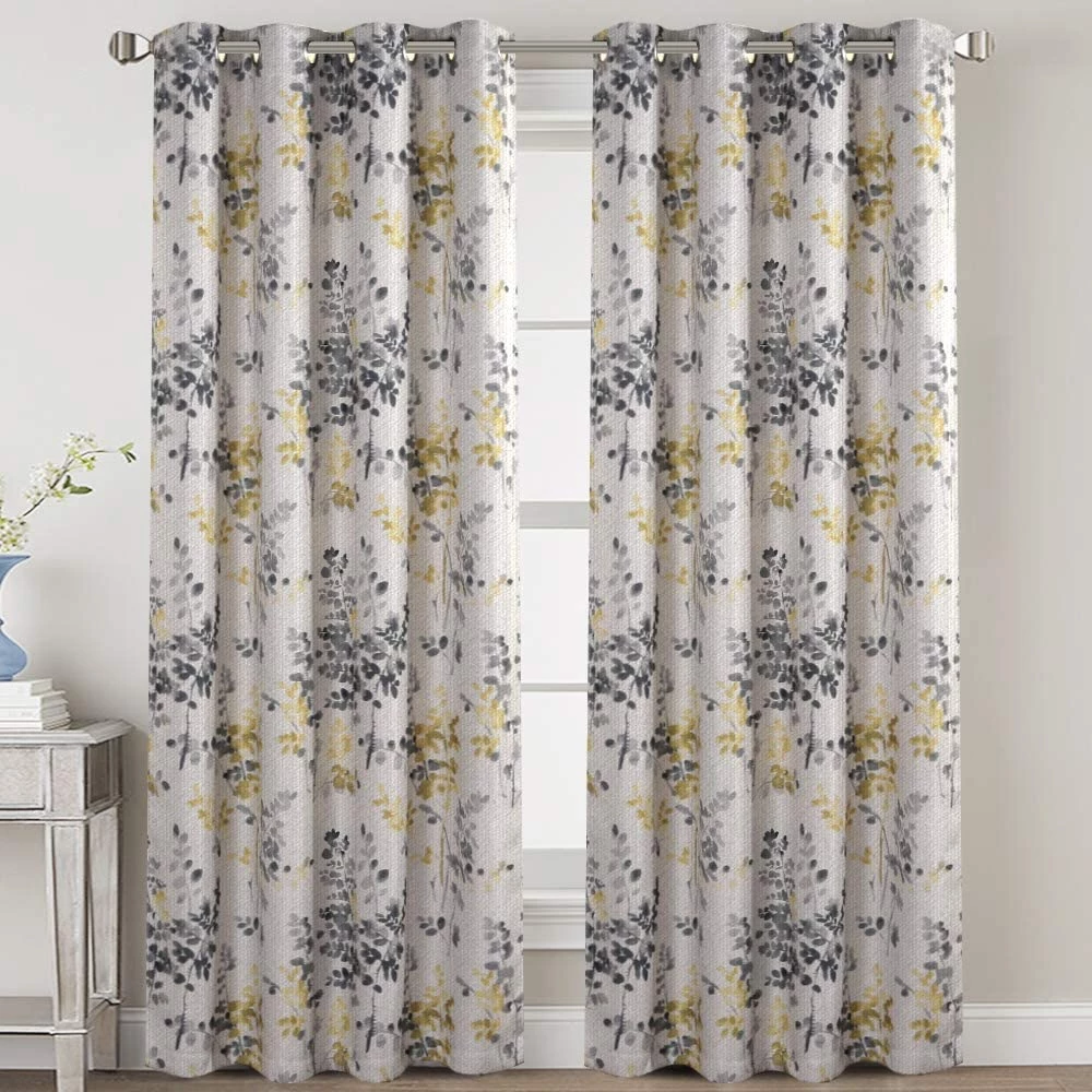 Modern Rugs And Decor Bathroom Linen Blackout Curtains 63 Inches Burlap Effect Linen Curtain Draperies For Grey Floral Printing Grommet 2 Panel 12 Modern Rugs And Decor Bathroom Linen Blackout Curtains 63 Inches Burlap Effect Linen Curtain Draperies For Grey Floral Printing Grommet 2 Panel