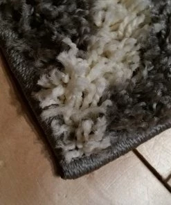 WRG Gray Soft White Shag Trellis Area Rugs