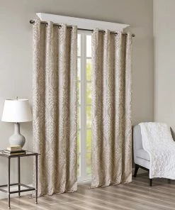 Modern Rugs And Decor Blackout Curtains For Bedroom Mirage Damask Fabric Grommet, 50X95", 1-Panel Pack