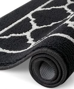 Happy All Area Rugs And Runners Trends Door Mat Indoor Outdoor Entryway Welcome Mat, Super Absorbent Non Slip Rubber Doormat Front Back Low Profile Door Rug, Resist Dirt Floor Mat For Inside Entryway,Patio(20"x32"，Black)