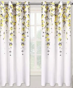 VERTKREA Flowers Window Curtain Floral Window Treatment Grommet Curtains