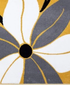 Modern Rugs And Decor Victoria Collection Modern Mustard Yellow Floral Area Rug