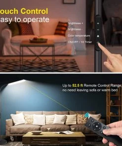 Dimunt Store Adjustable 3000K-6000K Colors & Brightness Standing Lamp With Remote & Touch Control