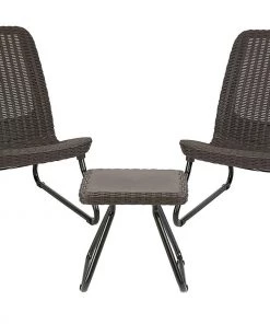 COL Home Décor All Weather Outdoor Patio Garden Conversation Chair & Table Set - 3 Pc