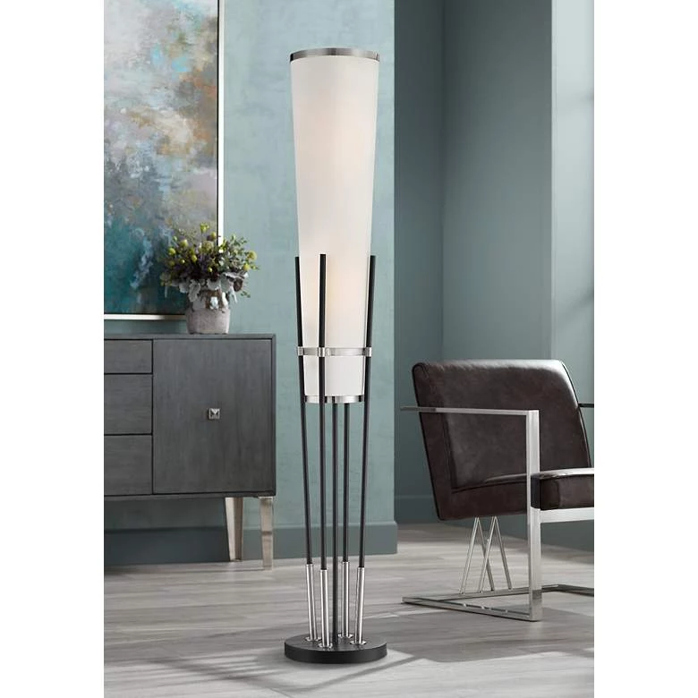 Lamp Plus Possini Euro Flute Satin Black 2-Light Floor Lamp Lamps 1 Lamp Plus Possini Euro Flute Satin Black 2-Light Floor Lamp Lamps