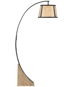 Lamp Plus Oak River Gray And Blond Mica Arc Floor Lamp