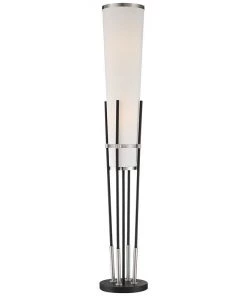 Lamp Plus Possini Euro Flute Satin Black 2-Light Floor Lamp Lamps