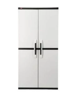 Modern Rugs And Decor Home Garage Storage Cabinet Grey/Black With Doors And Shelves