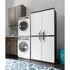 Modern Rugs And Decor Home Garage Storage Cabinet Grey/Black With Doors And Shelves
