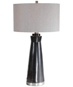 Uttermost Arlan Dark Charcoal Glaze Ceramic Table Lamp