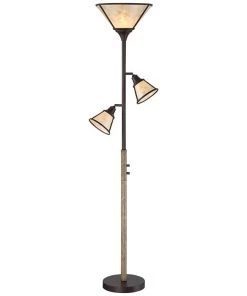 Lamp Plus Plymouth Bronze Mica Shade Torchiere Floor Lamp Lamps