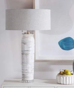 Uttermost Lamps Lenta Off-White Birch Tree Ceramic Table Lamp