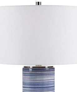 Uttermost Lamps Montauk White And Indigo Column Ceramic Table Lamp 6 Uttermost Lamps Montauk White And Indigo Column Ceramic Table Lamp