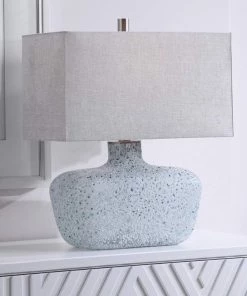 Uttermost Matisse White And Blue Green Art Glass Table Lamp