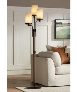 Lamp Plus Lamps Astoria Faux Wood And Bronze 3-Light Tree Floor Lamp