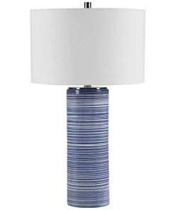 Uttermost Lamps Montauk White And Indigo Column Ceramic Table Lamp