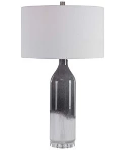 Uttermost Lamps Natasha Light Gray And White Art Glass Table Lamp