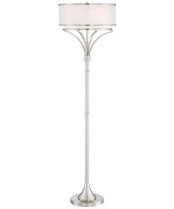 Lamp Plus Possini Euro Candice Brushed Nickel Dual Shade Floor Lamp Lamps