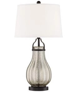 Modern Rugs And Decor Lamps Arian Oil-Rubbed Bronze Fluted Mercury Glass Table Lamp