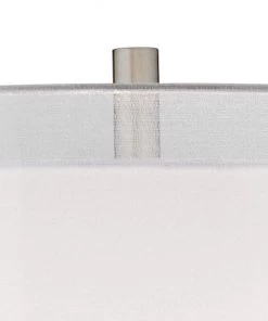 Lamp Plus Lamps Possini Euro Roxie Brushed Nickel Floor Lamp With Double Drum Shade