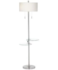 Lamp Plus Lamps Possini Euro Concierge Double Tray Floor Lamp With USB