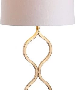 JONATHAN Lamps Levi 31.5 In. Gold Leaf Metal/Crystal Table Lamp