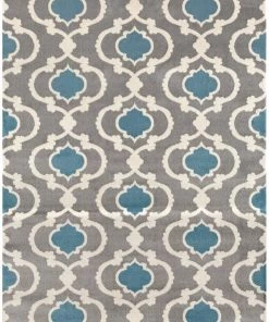 WRG All Area Rugs And Runners Trellis Grey Blue Indoor Area Rug