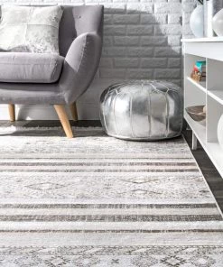 Modern Rugs And Decor All Area Rugs And Runners Roseline Vintage Tribal Area Rug, Grey