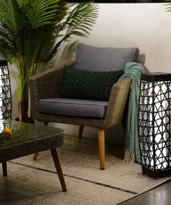 Grand Patio Store Grey Patio Outdoor Solar-Powered Woven Resin Wicker Lantern Floor Lamp Lamps