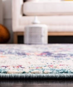 Safavieh All Area Rugs And Runners Madison Collection Boho Chic Medallion Distress Area Rug Black / Teal