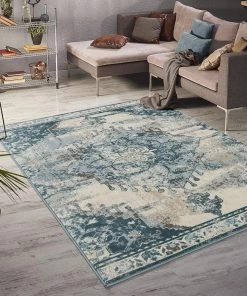 Persian Distressed Cream 5 X 7 Area Rug Carpet Large New All Area Rugs And Runners