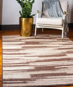 UL Warm Toned Beige Brown Area Rugs