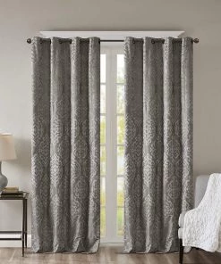 Modern Rugs And Decor Blackout Curtains For Bedroom Mirage Damask Fabric Grommet, 50X95