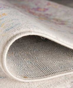 WRG Vintage Medallion Floral Ivory Gray Multi-color Soft Area Rug