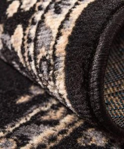 UL Traditional Medallion Black Soft Area Rug