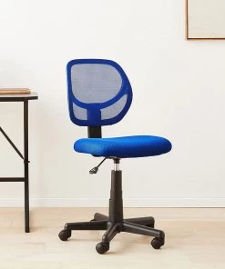 Modern Rugs And Decor Low-Back, Upholstered Mesh, Adjustable, Swivel Computer Office Desk Chair, Black Furniture